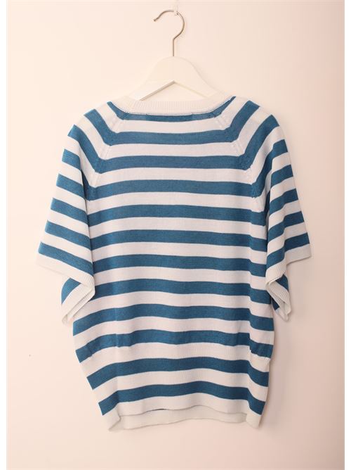 t-shirt in cachemire e seta a righe Laboratorio Capri | FRANCGCMMRIGACOLIBRÌ
